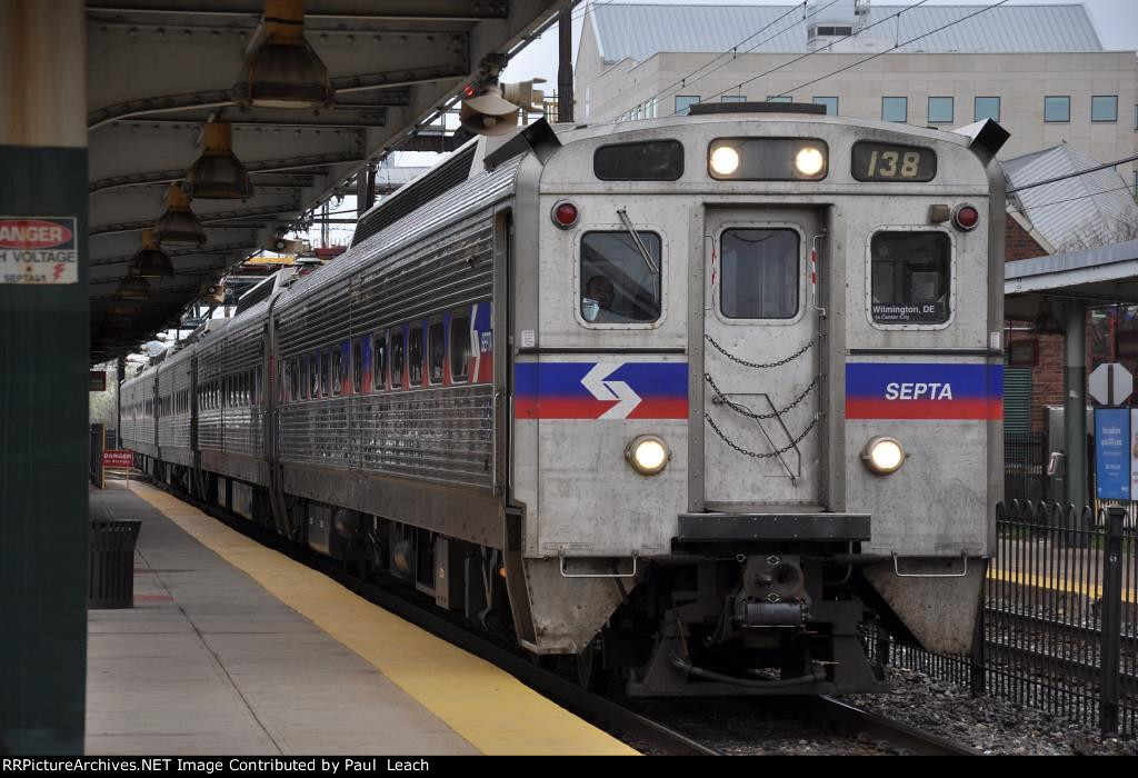 Commuter comes into the station